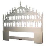 Ivory  Lacquered Indian Style King Size Headboard