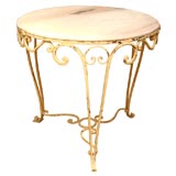 Iron and marble top table