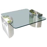 Pace Steel and Glass Coffee Table