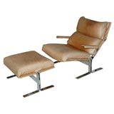 Vintage Armchair and Ottoman by Giovanni Offredi