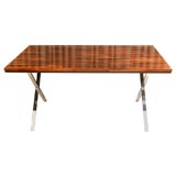 Solid Rosewood Desk with Chrome X-Base