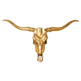 Sculptural Brass Steer Head