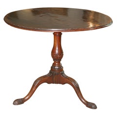 George III  Carved and Inlaid Tip Top Tea Table
