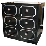 1940's Black Lacquered Chest in the Manner of Dorothy Draper