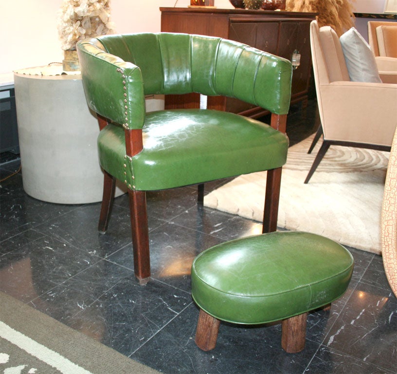 JAMES MONT ARM CHAIR AND FOOTSTOOL