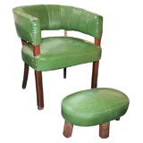 JAMES MONT ARM CHAIR AND FOOTSTOOL