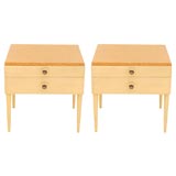 Vintage A Pair of Cork-Top Night Tables Designed by Paul Frankl