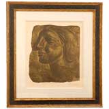 A Signed Picasso Collotype in Original 22K Gold Gilt Frame