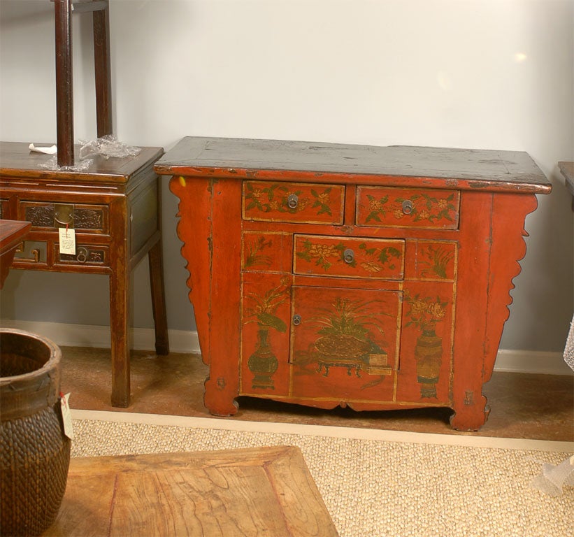 Chinese 19th C. Painted Cabinet