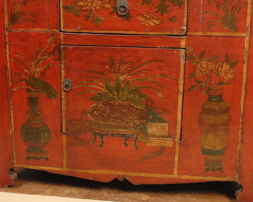 19th C. Painted Cabinet 1