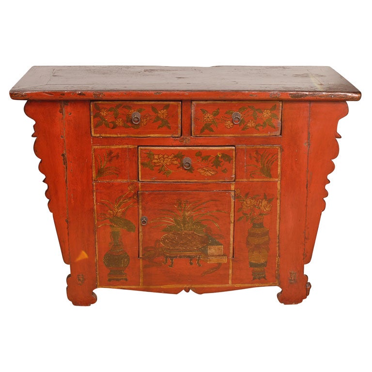 19th C. Painted Cabinet