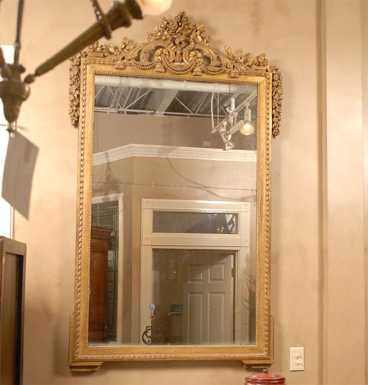 Early Hand Carved Gilt Mirror