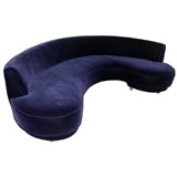 Navy Velvet Couch by Vladimir Kagan