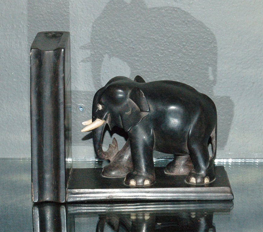 Indian Old Pair of Ebony Bookends