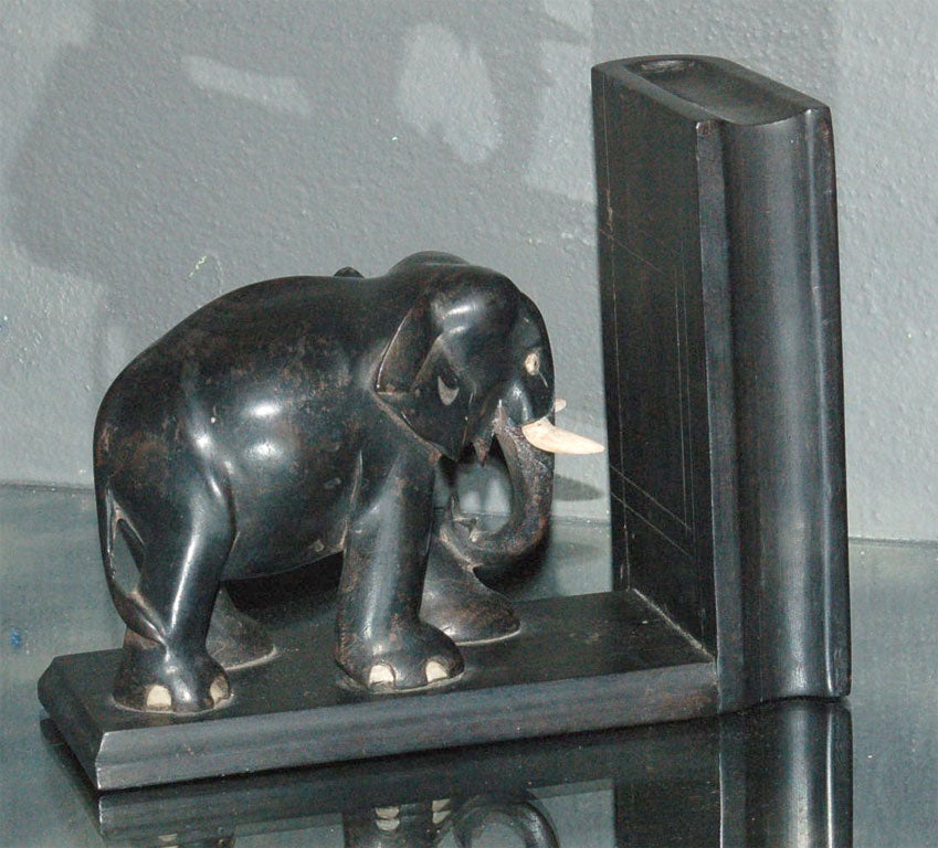 Mid-20th Century Old Pair of Ebony Bookends
