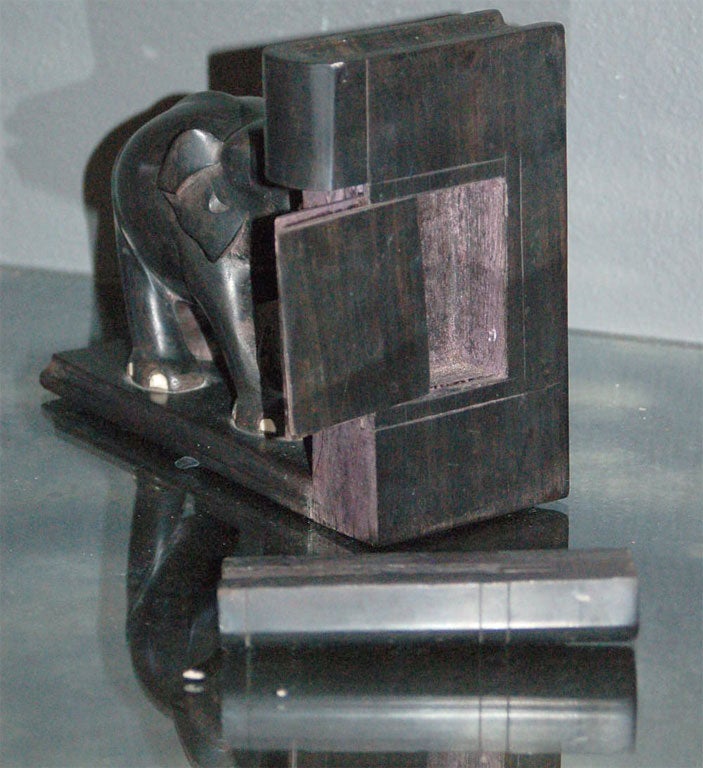 Old Pair of Ebony Bookends 3