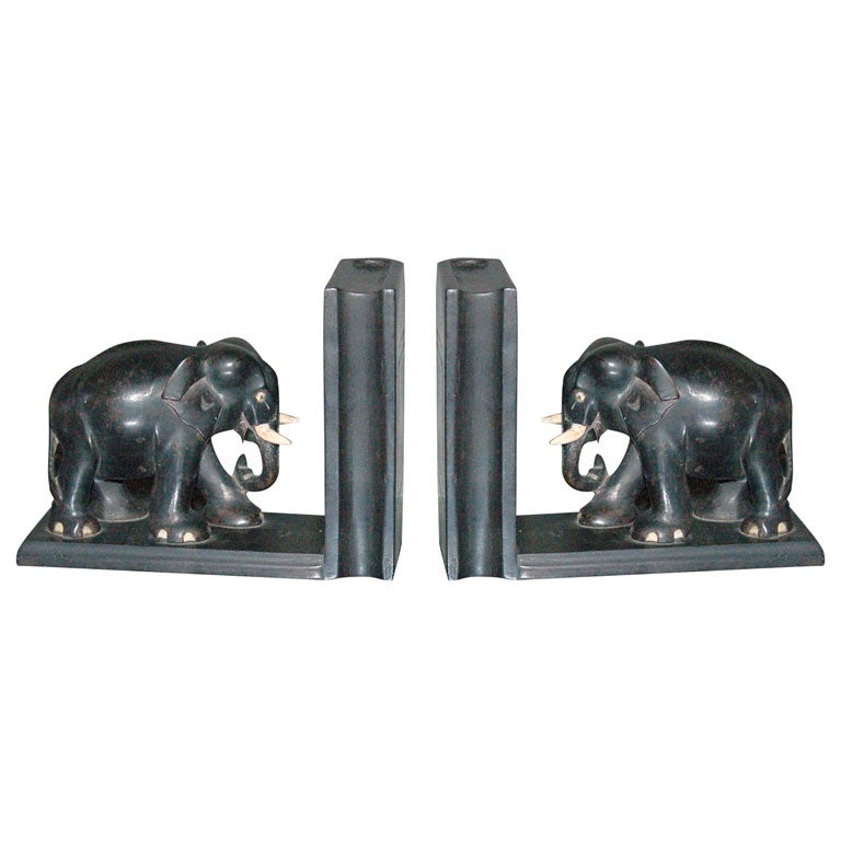 Old Pair of Ebony Bookends