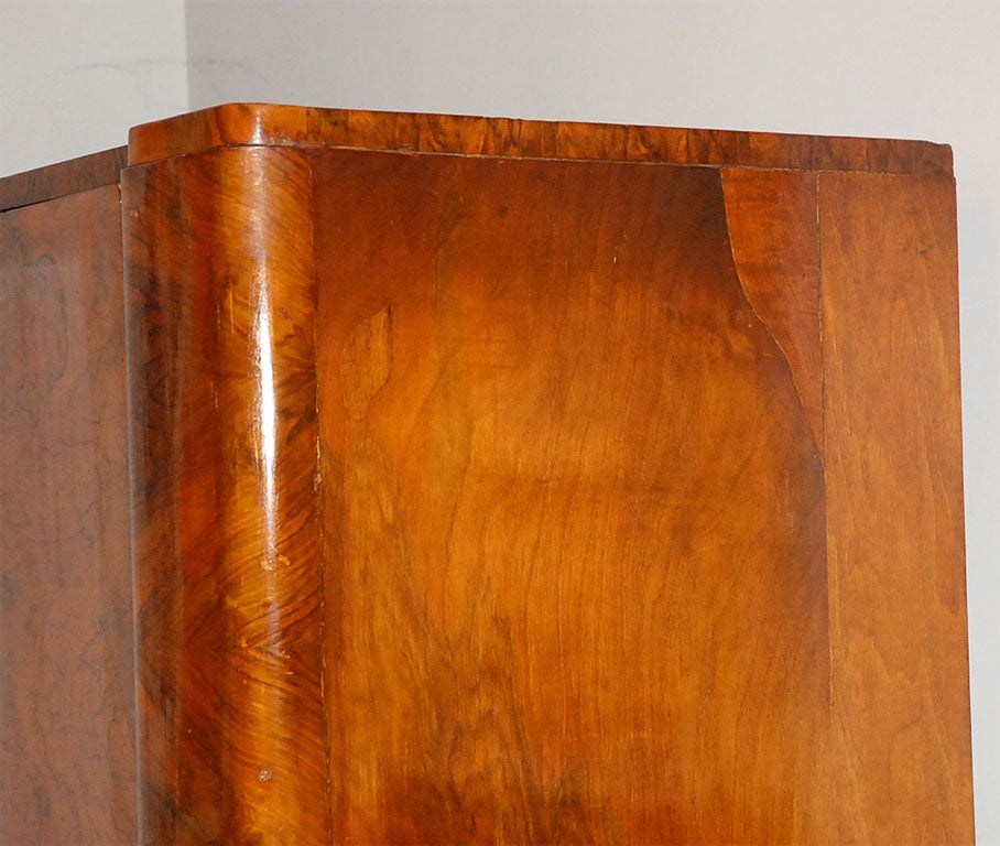Hungarian Art Deco Burl Wood Armoire