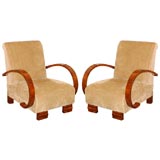 Pair of Hungarian Art Deco Longe Chairs