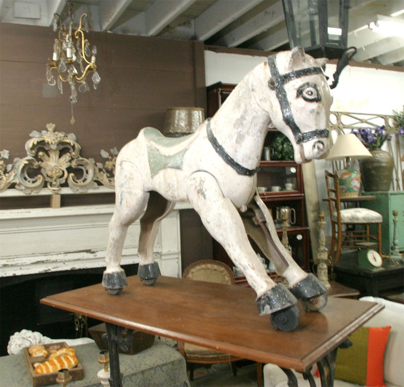 Unusual Cast Metal Amusement Park Horse