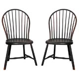 Antique PAIR OF 19THC WINDSOR CHAIRS  FROM  PENNSYLVANIA