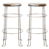 1920-1930'S INDUSTRIAL METAL BAR STOOLS