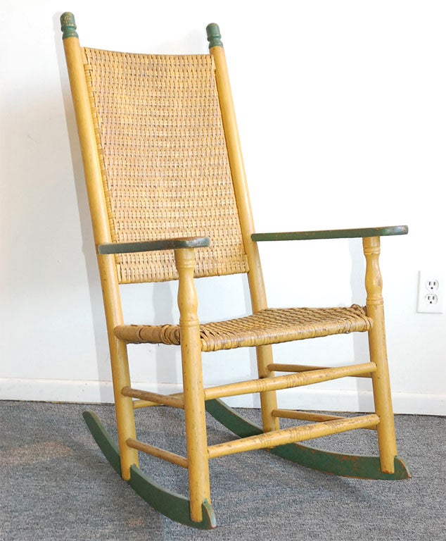 FANTASTIC ORIGINAL PAINTED PORCH ROCKING CHAIR FROM PENNSYLVANIA