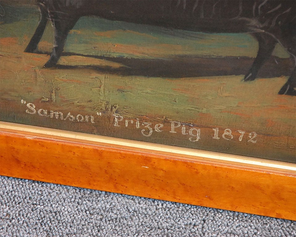 CONTEMPORARY     FOLK ART PIG PAINTING 1