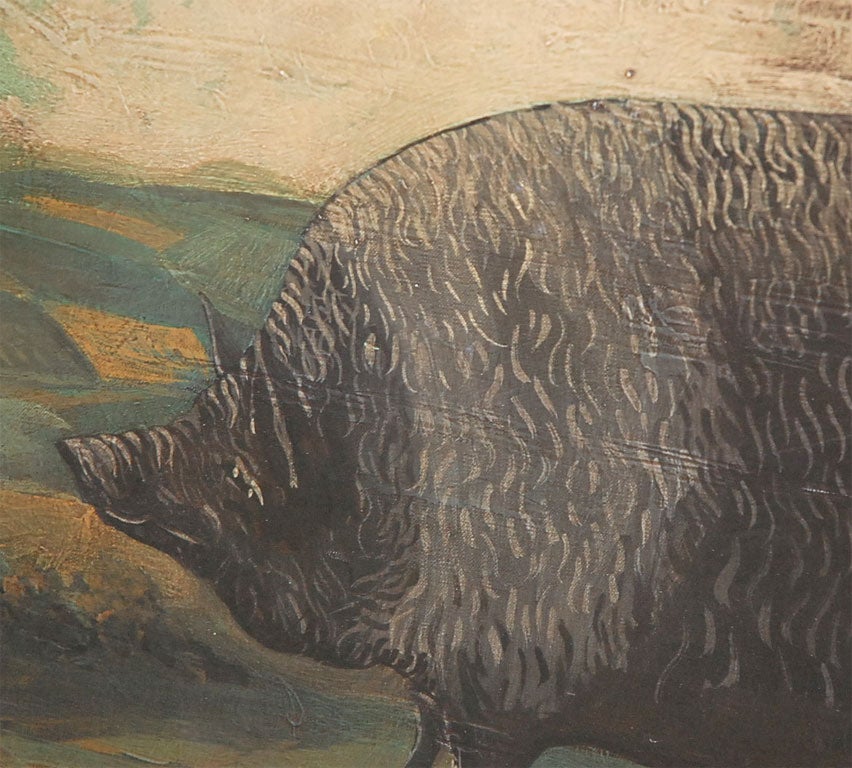 CONTEMPORARY     FOLK ART PIG PAINTING 2
