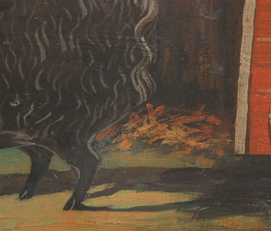 CONTEMPORARY     FOLK ART PIG PAINTING 4