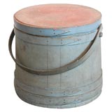 RARE AND OVERSIZED 19THC ORIGINAL BLUE PAINTED FURKIN FROM N.E.