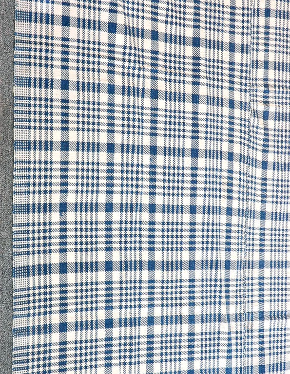 19th Century 19THC BLUE AND WHITE HAND WOVEN COVERLET FROM NEW ENGLAND