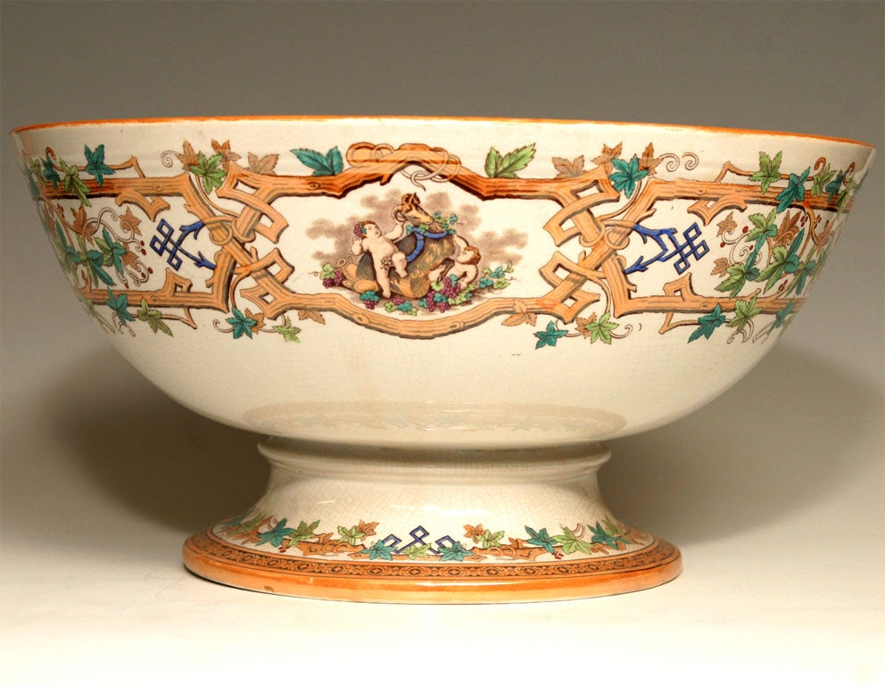 19th Century Furnivals Ironstone Punchbowl For Sale 1