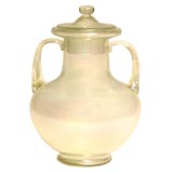 Antique Bohemian Hand Blown Covered Vase