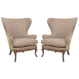 Pair Of Wing-Back Chairs
