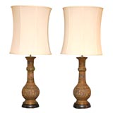 Vintage A PAIR OF MARBRO CLOISONNE TABLE LAMPS
