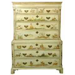 An Early George III Oak/Lacquered Chest on Chest