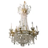 An Important Neoclassic Style Gilt Bronze & Crystal Chandelier
