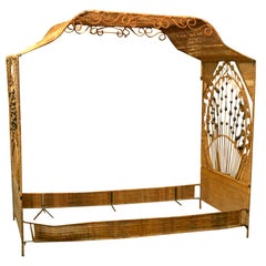 A Fine Decorated Wicker Canope Bed
