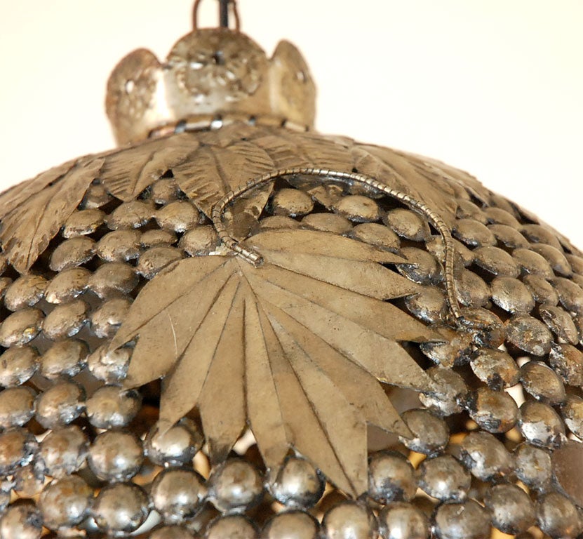 Vintage Mexican Tole Hanging Light Fixture 4