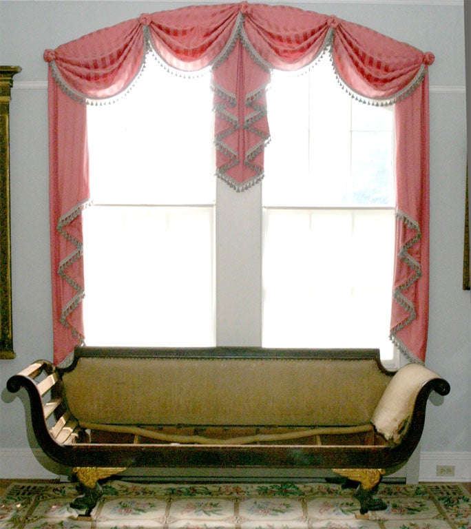 New York Mahogany and Gilded Neo-Classical Sofa