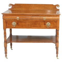 Late Sheraton Country Tiger Maple Server