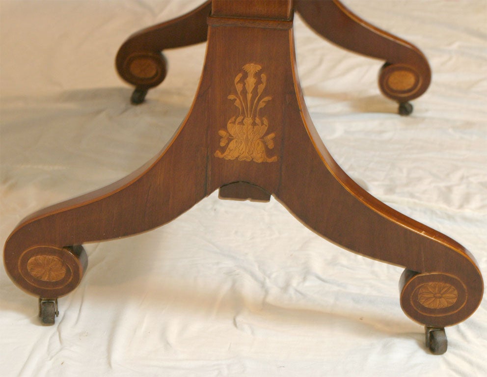 19th Century European Inlaid Mahogany Neo-Classical Sofa Table, Ca. 1820