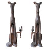 Pair of Whippet Andirons