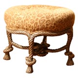 Finely Carved Napoleon III Style Silver Gilt Tabouret