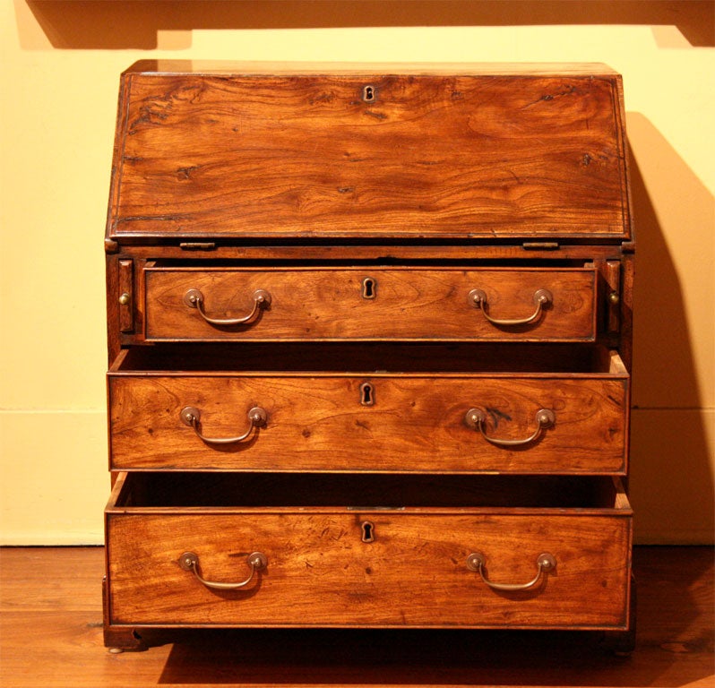 18th Century and Earlier China Trade Padouk Wood Child's Slant Front Desk, Circa 1790
