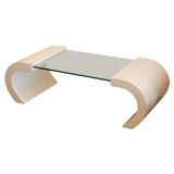 Sophisticated Karl Springer Glass and White Laminated Table
