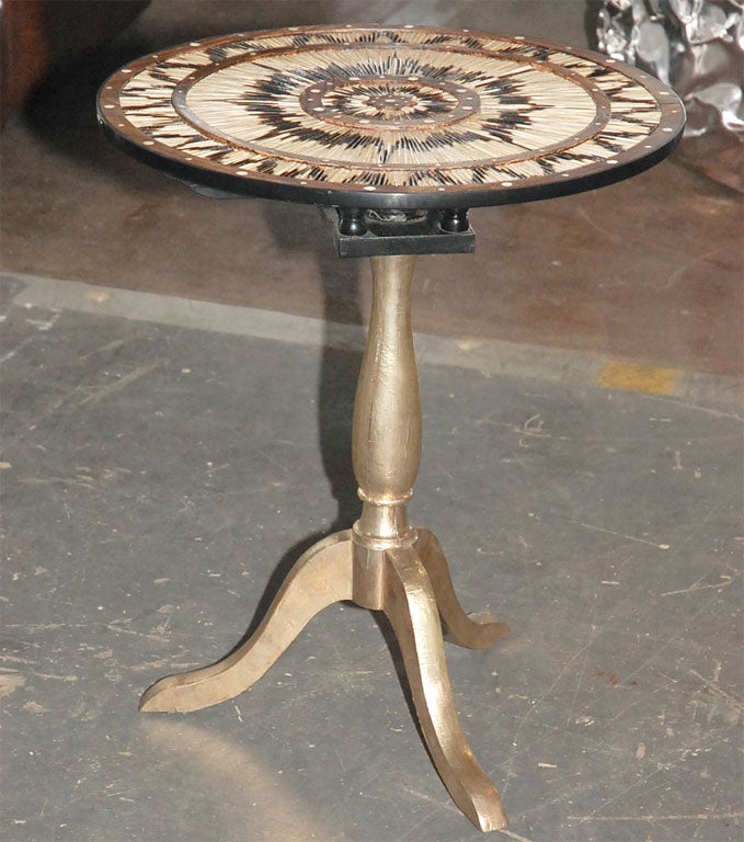 Quill, Bone and Giltwood Side Table