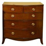 A Mid 19th c. Regency Style Bowfront Mahogany Chest, c 1860