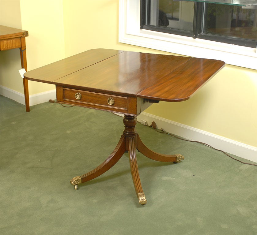19th Century Mahogany Pedestal Pembroke Table
